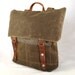 Dark Chocolate Herringbone Waxed Canvas Backpack
