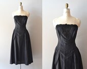 black strapless dress / cutout linen dress / Secret Bower