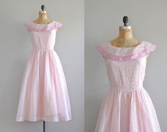 vintage 1950s dress / eyelet 50s dress / Tout Suite dress