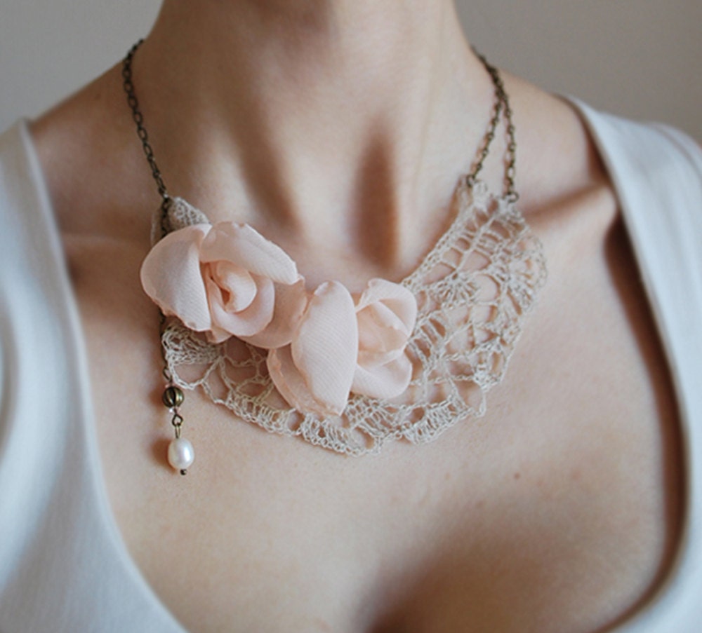 Linen Necklace KATE.  Ready to ship .