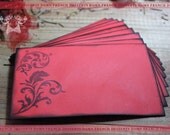 Envelopes Red Velvet Inferno with Versailles Ornaments and Wreath 10 Units