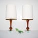 Vintage Lamps Italian Marble with Wood