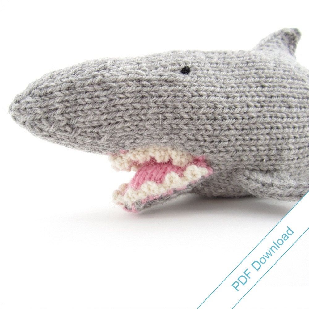 Shark Knitting Pattern. Knit Your Own Jaws. PDF Download.