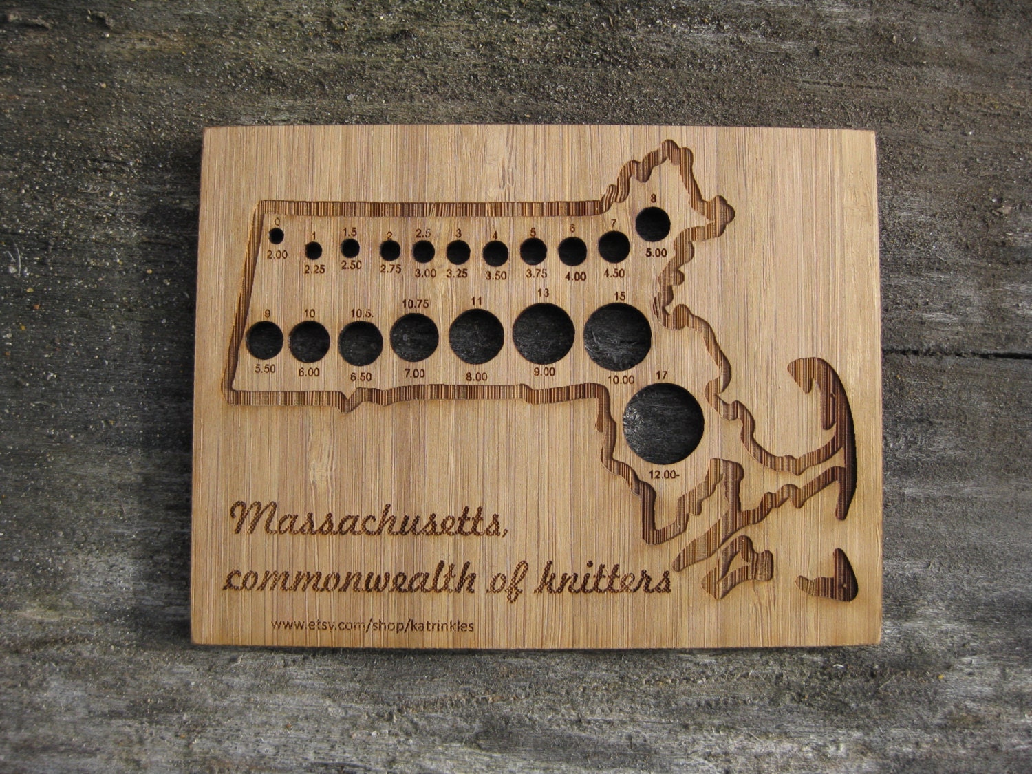 Massachusetts Knitting Needle Gauge