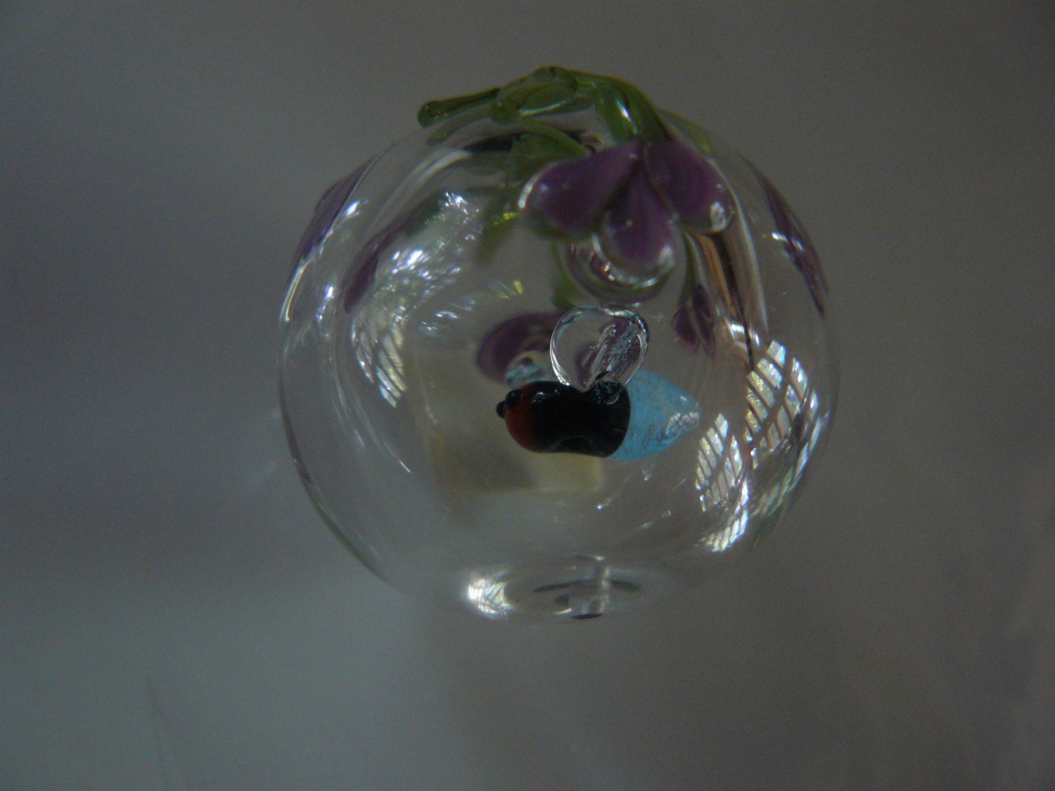 Revserved for KIm Sale - Lampwork focal bead - firefly in a bubble