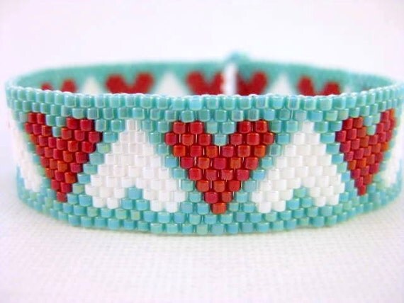 Peyote Pattern Mixed Hearts INSTANT DOWNLOAD by MadeByKatarina