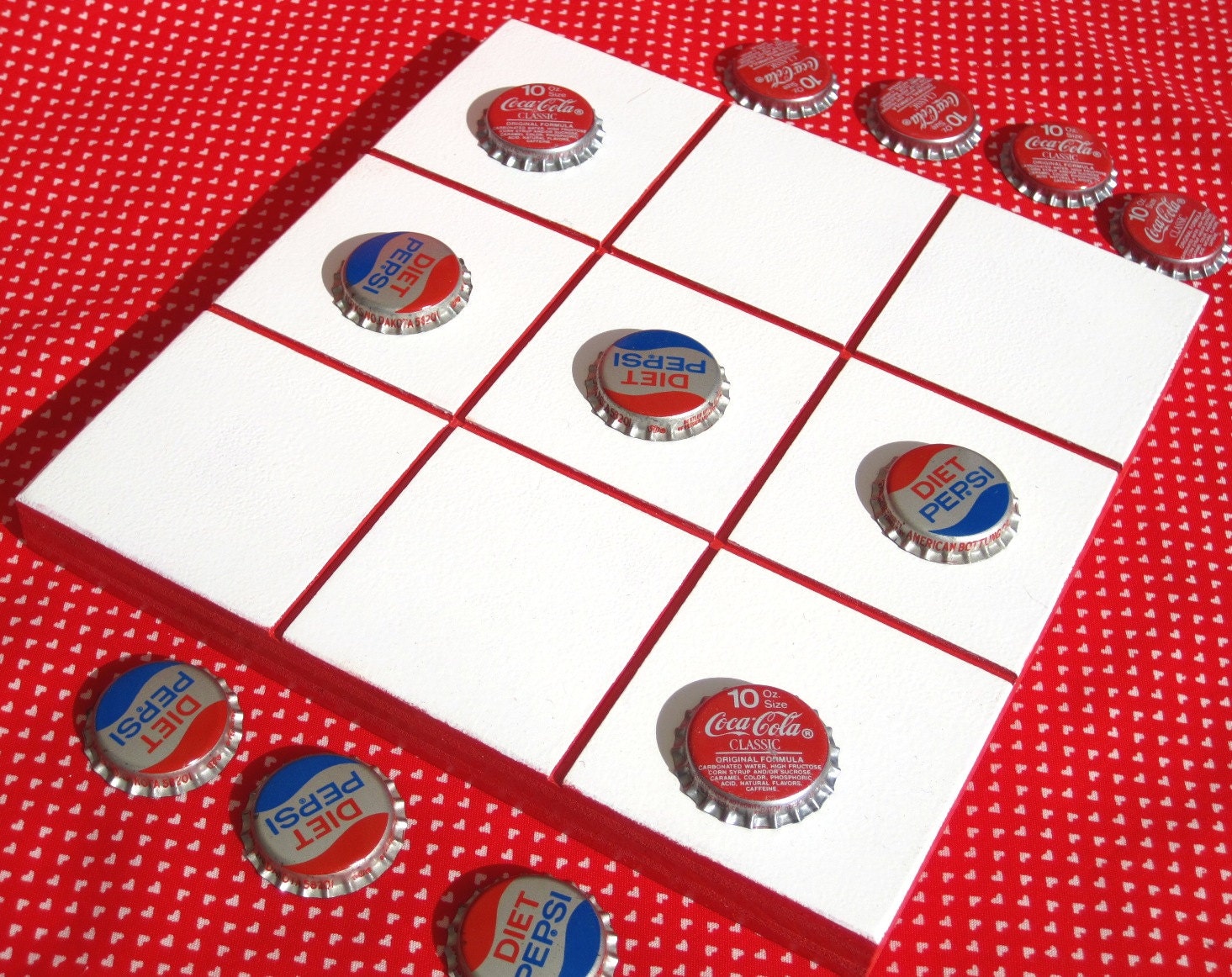 Coca Cola and Diet Pepsi Tic Tac Toe Game Board