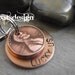 Lucky Us Copper Keychain with two lucky pennies