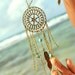 Dreamcatcher Floral  Disk Necklace Boho Bohemian Hipster Turquoise Bead Bronze Chain Jewelry