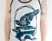 men's tank top with crow design sizes m, l