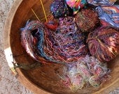Colorful Yarn Destash Multi color - various makers and types, wool, poly, mohair, ribbon, glitz, acrylic and more