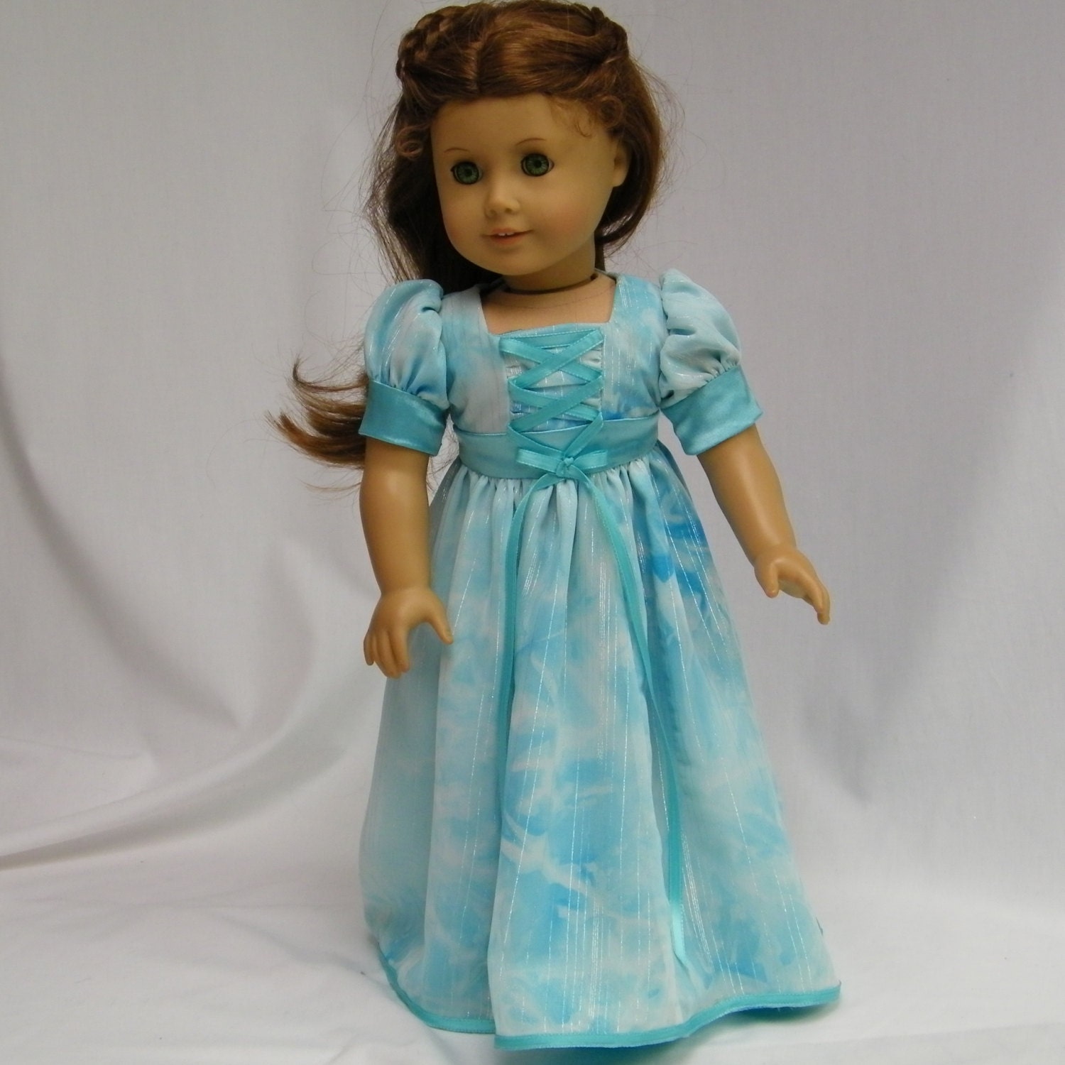 Blue Watercolor Gown for American Girl Dolls