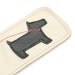 Mally Leather Scottie Dog Bookmark, Black Puppy on Beige with Red Leash