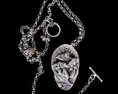 TREE FROG rainforest pendant necklace recycled Pewter