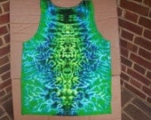 Mens Blue Greens Tie Dye Tank Size XL