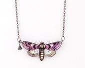 Purple Butterfly Necklace, Handmade Pendant Inspired By Nature.