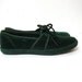 Vintage 80s dark green faux velvet lace up tennis shoes / womens