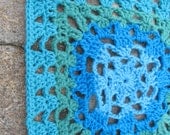 Celebrate the end of Winter Blues 12 inch crochet motif square block pattern
