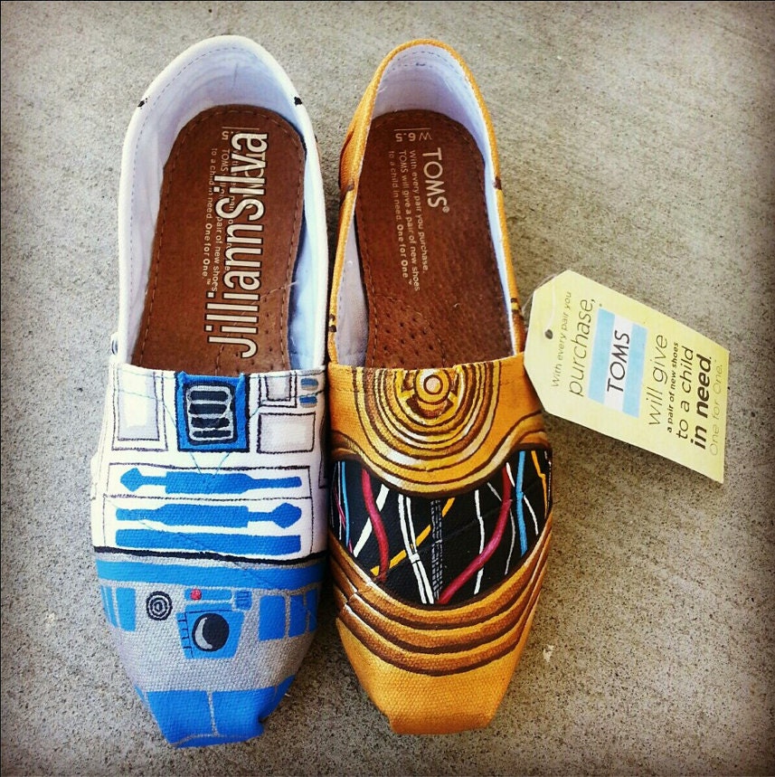 Star Wars R2D2 / C3P0 Toms - New Shoes Included - Made to Order - MENS / WOMENs