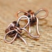 Bow Posts, Studs, Oxidized Copper, Wire Earrings, Wire Jewelry