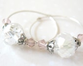 Sale Vintage Crystal Hoop Earrings