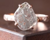 Natural Diamond Slice Ring in 14kt Rose Gold-large