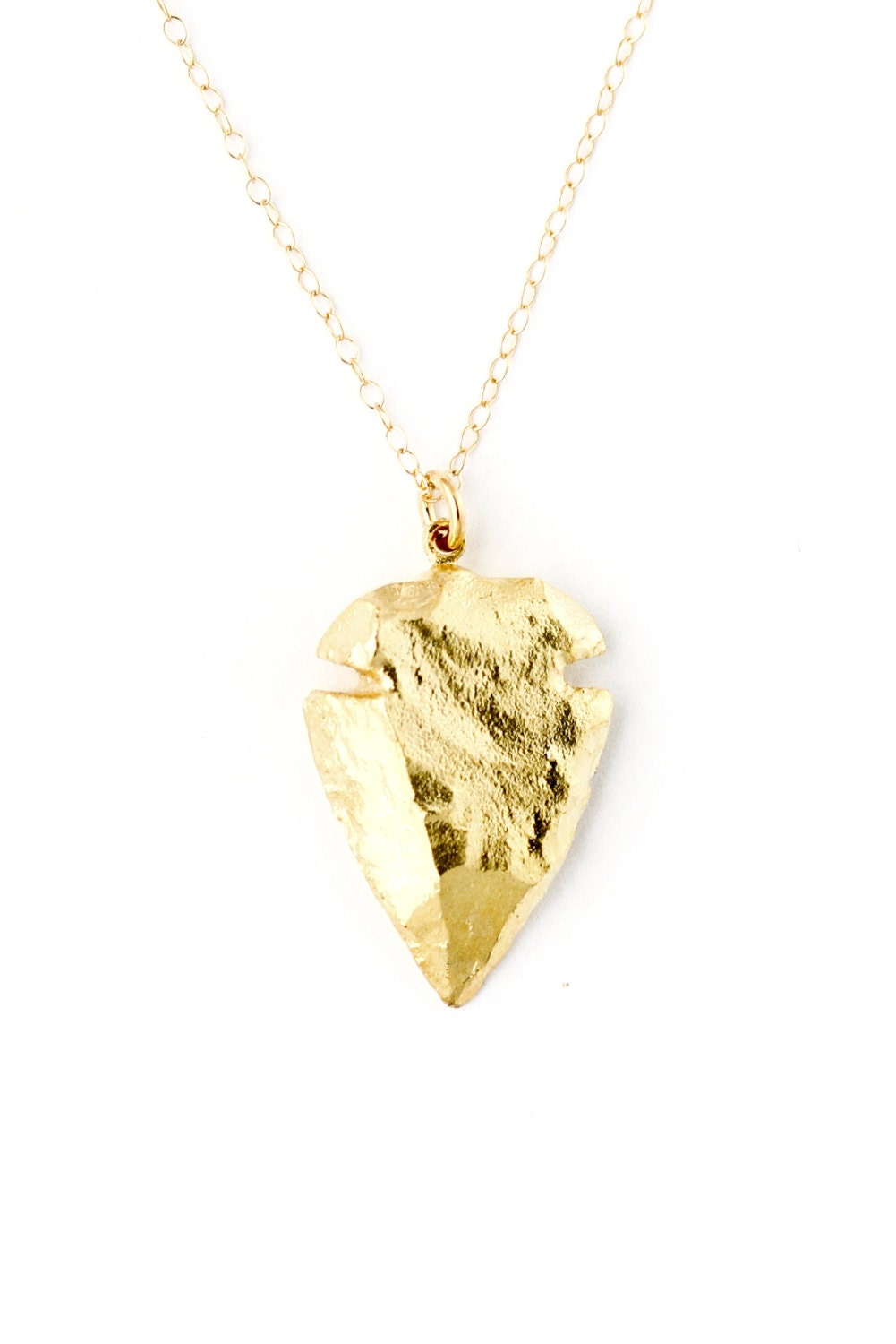24k gold arrowhead necklace - gold necklace - gold arrow necklace - gold arrow head necklace - edgy necklace - Sea and Cake jewelry