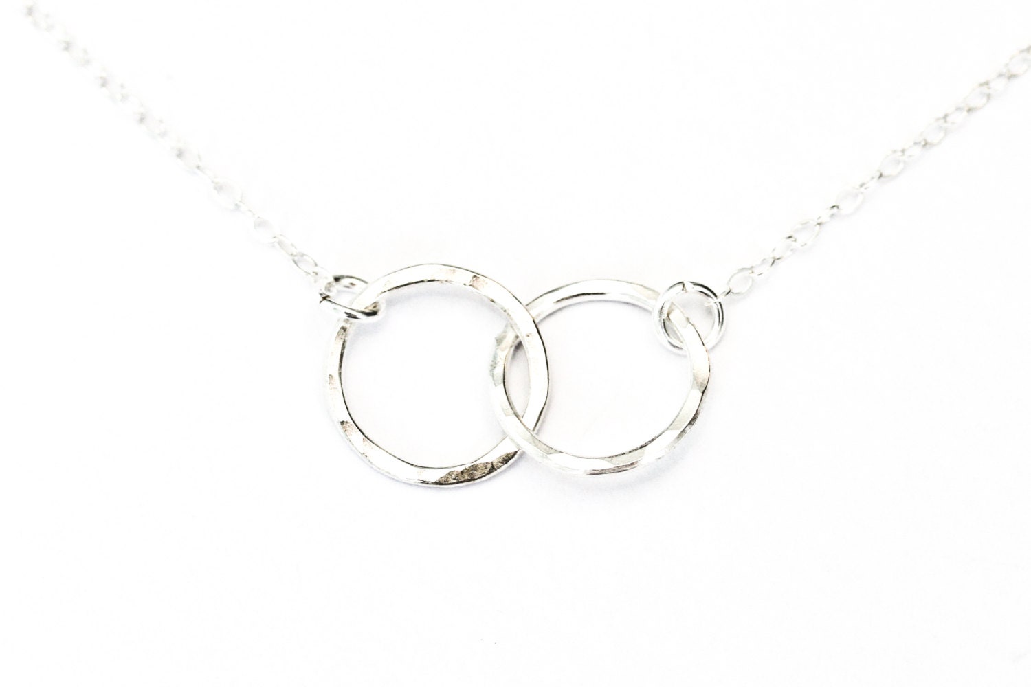 Mother daughter jewelry - mother daughter necklace - mom necklace - silver necklace - two circles necklace - mother child - mom gift