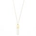 Long gold necklace - gold bar necklace - geometric jewelry - minimalist necklace - layering necklace - seafoam dipped necklace