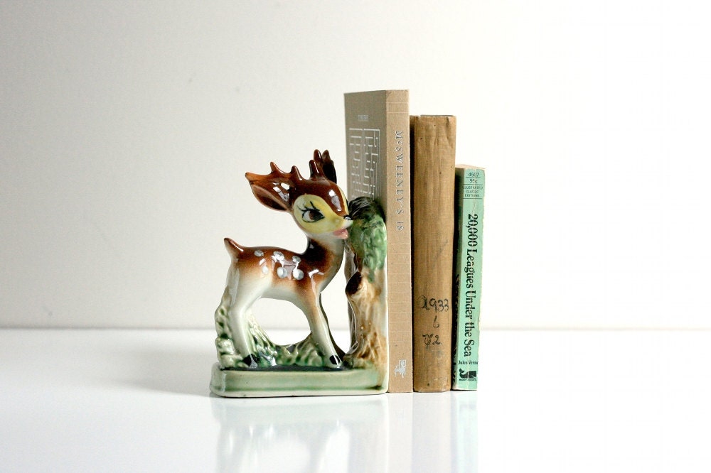 Vintage Ceramic Deer Book End