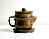 Mid Century Ceramic and Cork Teapot Set