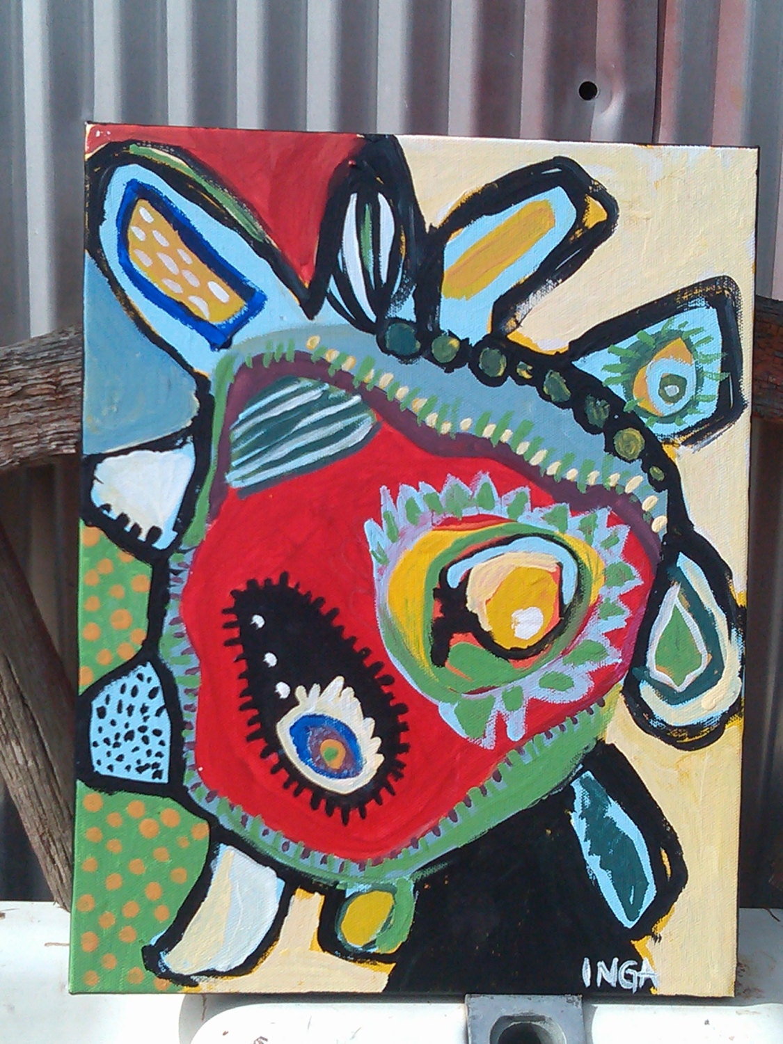 i plAnted a wish and watched it grow.  Original painting by r o z i n g a.....