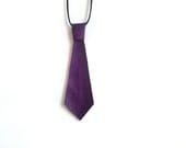 Purple Tie Necklace. Mini Canvas Pendant. UV protected. Original Painting. Adjustable Chain. Handmade by Calico City