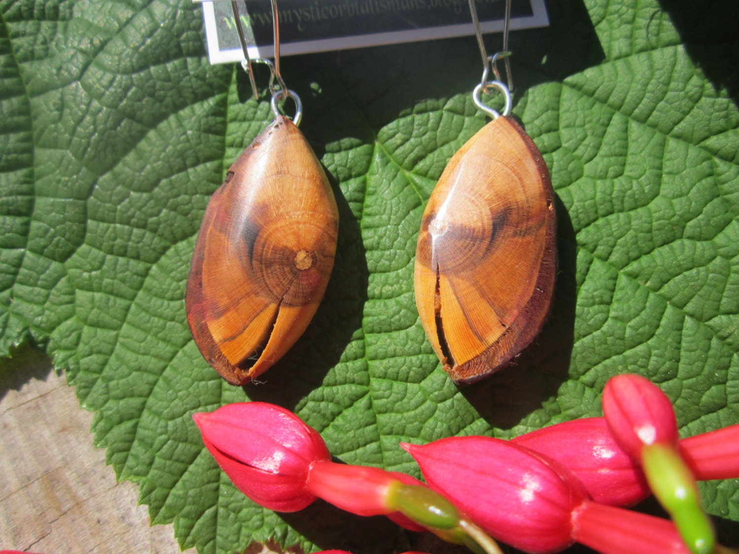 Beautiful Small Sized  Flowering Plum Wooden  Earrings-....110