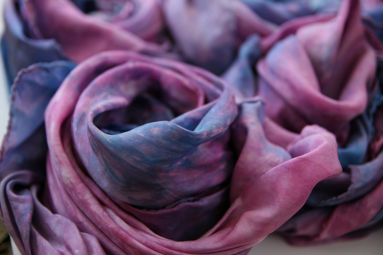 gemstones - 35x35 square play silk - beautiful multi-colored hand dyed - eco dye