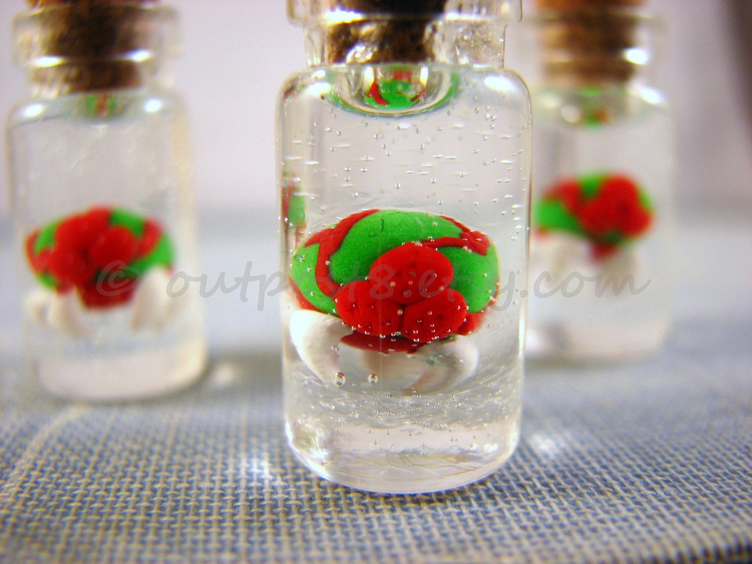 Metroid inspired pet alien larva. Glass bottle charm. The original. Necklace, keychain, phone charm. Free US shipping.