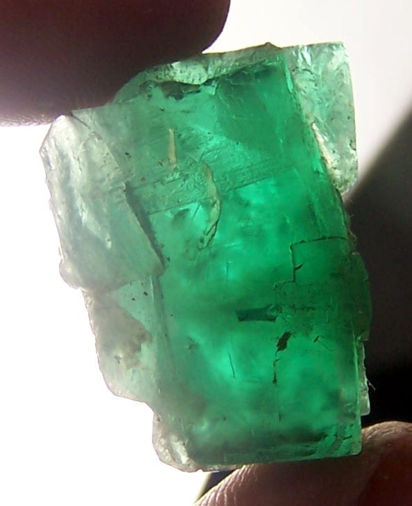 black light Blue Green Fluorite -  Cube Fluorite cluster - crystal - cube - England UK specimen - lapidary wire wrap jewelry