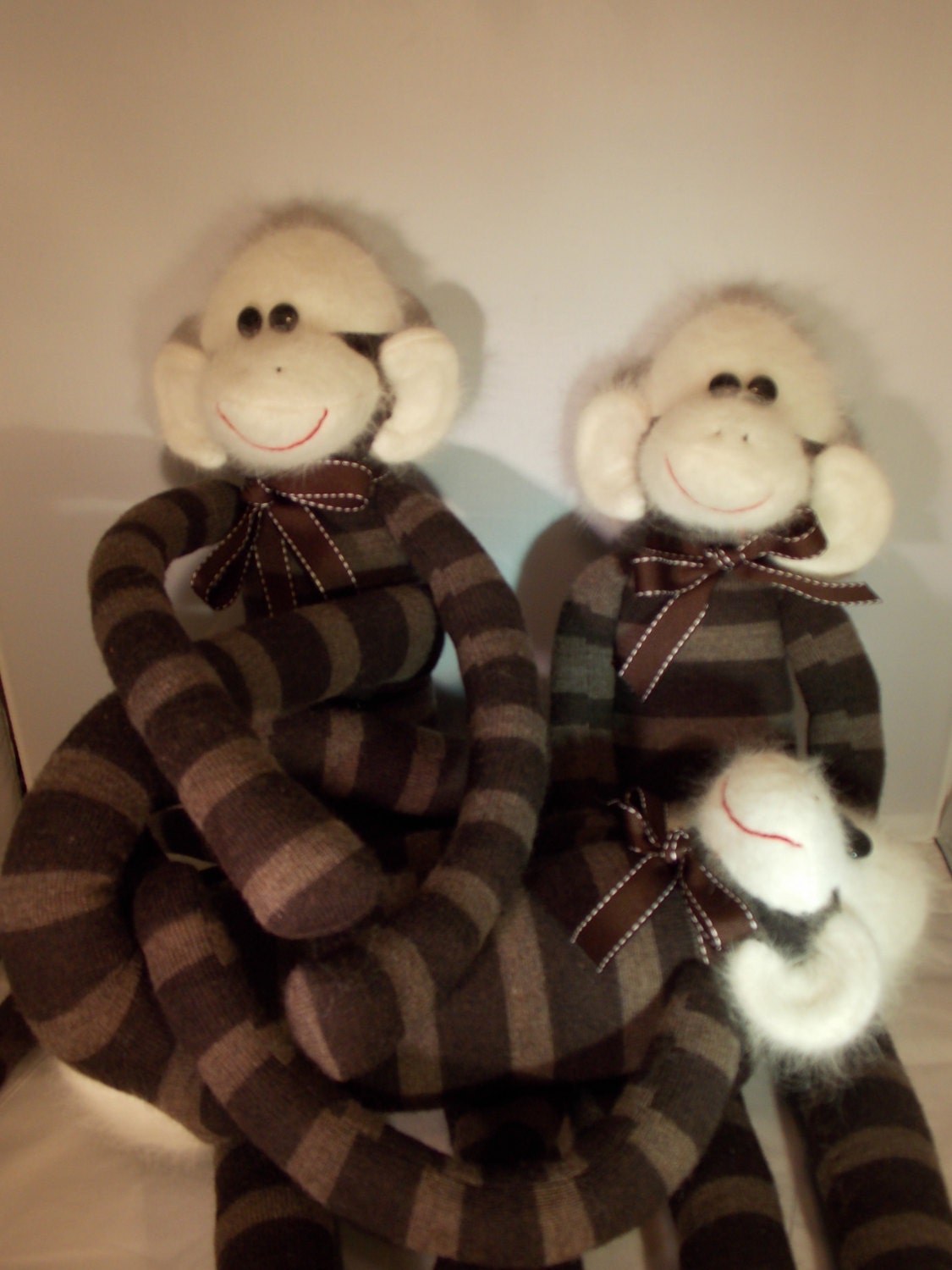 Double Expresso Mocha Sock Monkey. Wool and Angora.  OOAK.  Designer Sock Monkey.