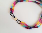 Lucky Charm HEADBAND - Pink, Maroon, Blue, Green, Yellow, Acrylic Yarn, Stretchy, Crochet, Handmade, Trendy, Boho, Hippie, Yarnival.