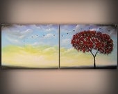 art painting original lollipop tree stars canvas abstract ORIGINAL painting tree art large canvas abstract landscape 48" MATTSART