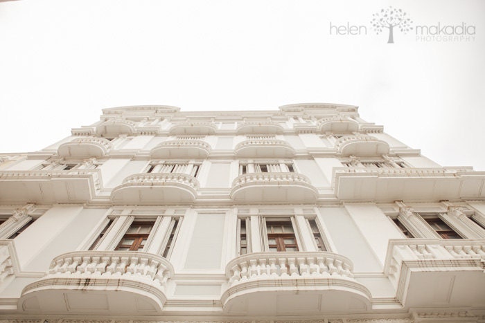 Fine Art Travel Photography. Balconies to Heaven. White. Serene. Architectural. Old San Juan. Home Decor. 8x12 Print