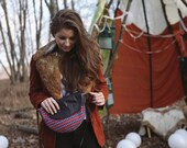 Color Pop. Recycled Vintage Knit Fringe Basic Satchel