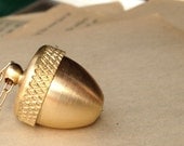 Secret Compartment Necklace, Acorn necklace with urn opening, brass acorn