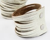 Leather Cuff - Sliced (Metallic Gold)