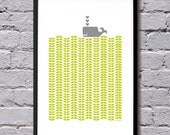 Whale print A3 chartreuse