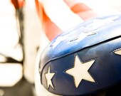 Fourth of July art - American cycle - 8x10 art print - cool gift for dads Americana red white and blue for dad man cave motorcycle art