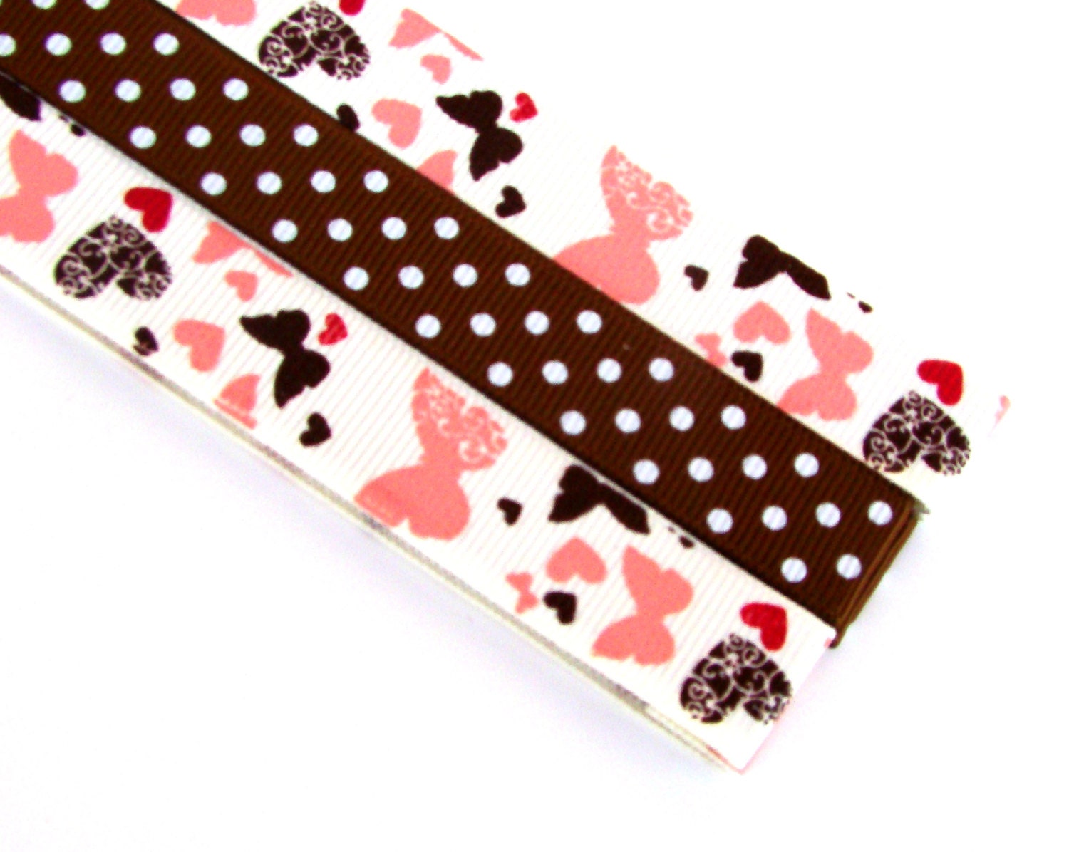 Pattern Magnet - Chart Keeper Magnetic Bookmark - Knitting Crochet Supplies Tools - Butterflies and Polka Dots (Brown)