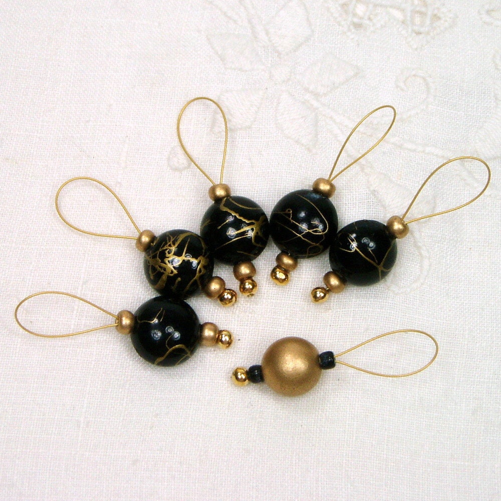 Stitch Markers Knitting Beaded Black M&M Knit Tool Knitting Accessory