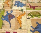 Dinosaur Valance Fabric  For the Boys / Reclaimed Fabric