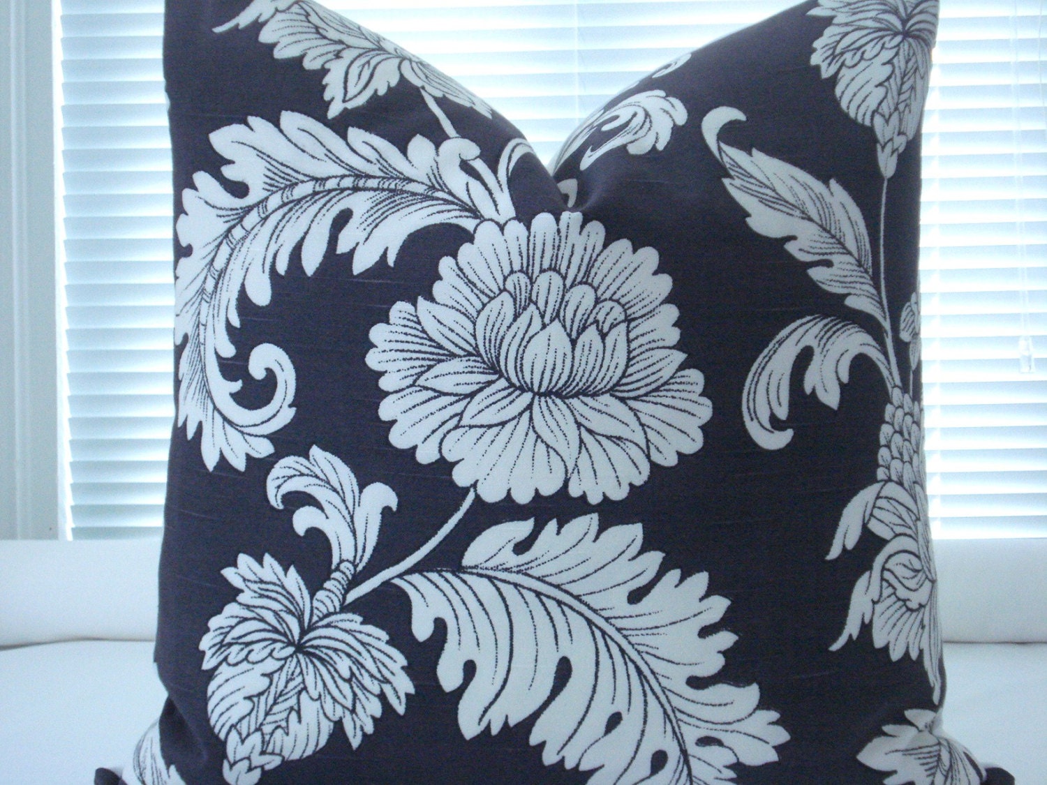 BOTH SIDES-Charcoal Decorative Pillow Cover-18 X18-20X20-22X22 and Lumbars,-Designer Fabric--Botanical Design -Grey Throw /Toss Pillow